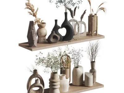 Decorative set 16-Vase collection01 3D model