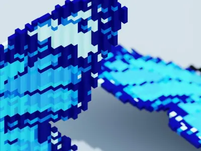 Blue Butterfly Low-poly 3D model