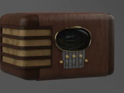 Old Radio Low-poly 3D model purchase