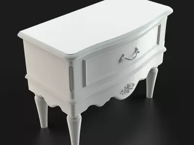 Antique-Style Bedside Table B 3D model