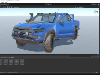 Generic Pickup Vehicle Pack for Unity Low-poly 3D model