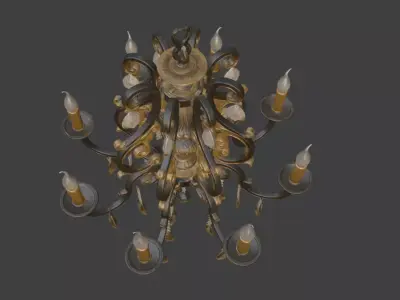 Ornate Vintage Chandelier 3D Model 3D model
