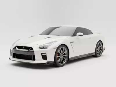 Sleek White Sports Coupe Low-poly 3D model