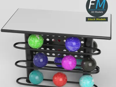 Bowling table rack 2 3D model