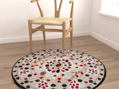 Round Rug Set 84 3D model