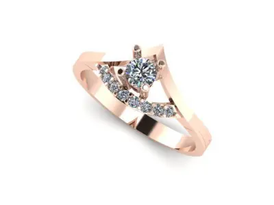 Female Solitaire Ring Ready To Print 3D print model