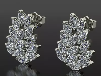 Christmas tree earrings with a luxurious and attractive design 3D print model