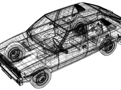 Eastern europe car FSO Polonez 3D model