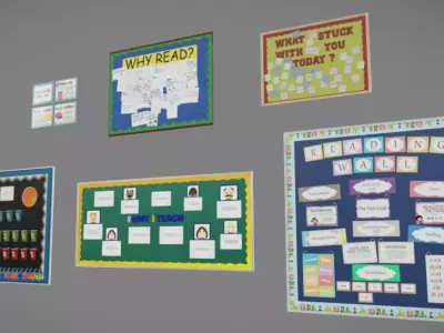School Boards Low-poly 3D model buy