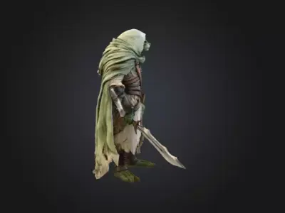 Lizardfolk Ranger Low-poly 3D model