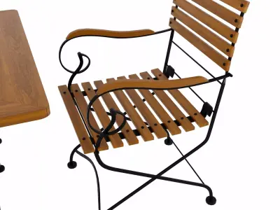outdoor table and chair set 3D model