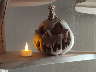 Halloween pumpkin candle holder  3D print model