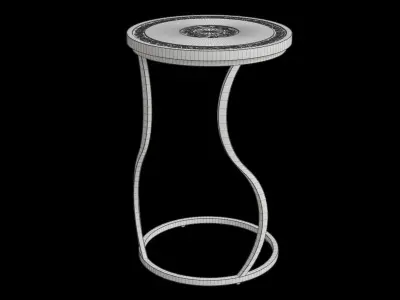 Hand-Carved Round C-Table 3D model