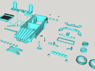 Volkswagen Thing or safari Dune modified PRINTABLE 3D print model