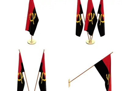 Angola Flag Pack 3D model