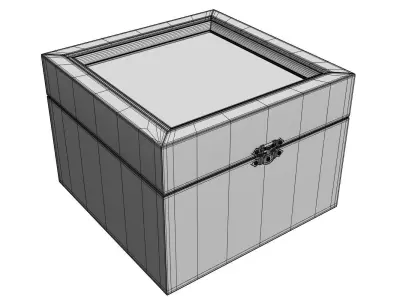 Compass in a wooden box 3D model