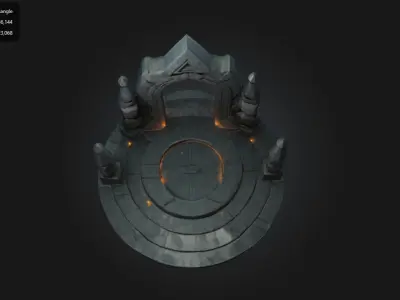 Stylized Dark Magic Portal Platform Game Asset 3D model