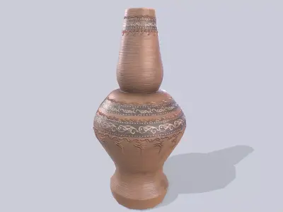 Clay pot Low-poly 3D model
