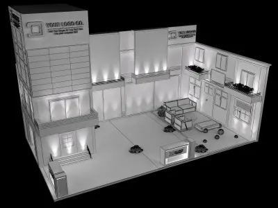 Booth Exhibition Stand a488 3D model