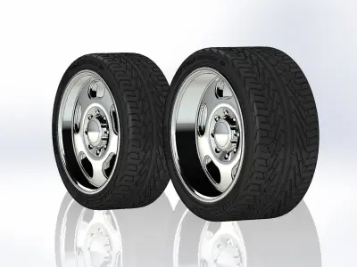 Set of custom wheels Intro Kidney Bean HD8 for your scale model 3D print model