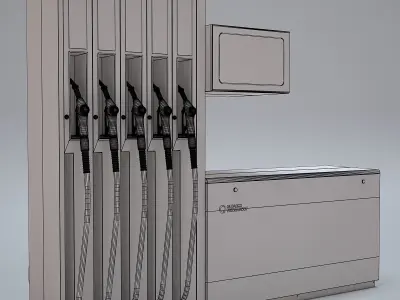 Gas Fuel Dispenser Pump Low-poly 3D model