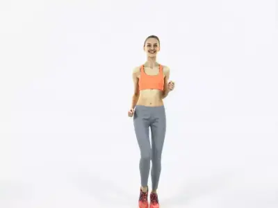 Beauty 03E Running Jogging Sports Woman Low-poly 3D model