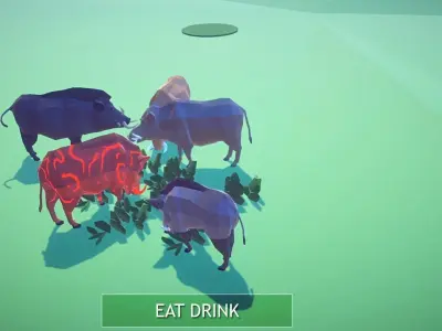 Poly Art Boars Low-poly 3D model