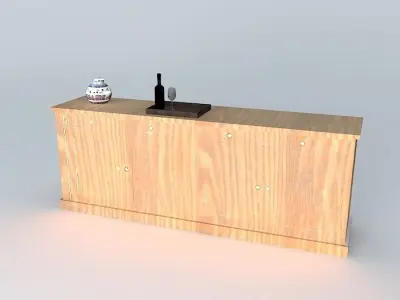 Decorated buffet Free 3D model