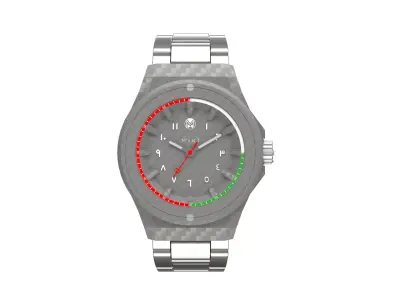 Stylized Carbon Fiber Wristwatches 3D model