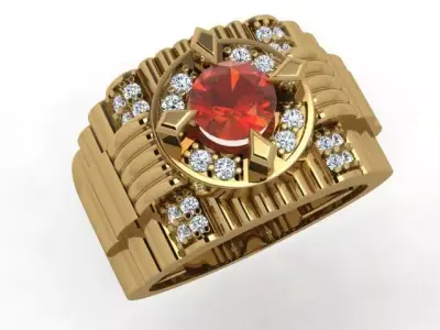 A Showcase of Luxury Men Rings Inspired by Watches 3D print model