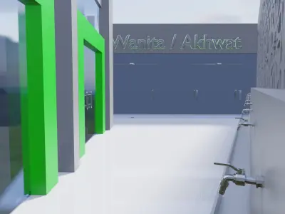 office and little mosque 3D model