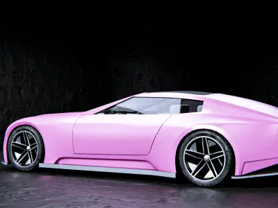 Jaguar Concept Car with Interior High Details 4k Textures Low-poly 3D model