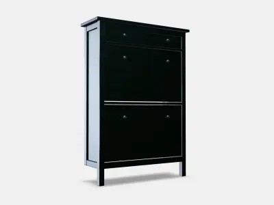 HEMNES Shoe cabinet with 2 compartments Low-poly 3D model