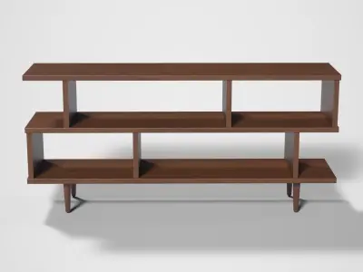 Ashlyn book Shelve walnut Low-poly 3D model