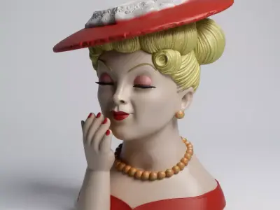 Vintage woman bust decoration 3D print model