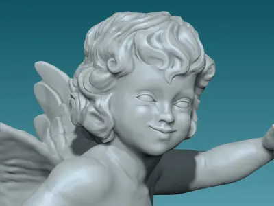 Angel cupid flying in air 3D model