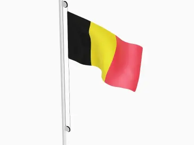 Flag of the Belgium Low-poly 3D model