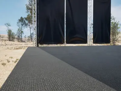 Escenario de conciertos Low-poly 3D model