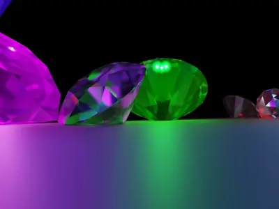 Beautiful diamonds Free low-poly 3D model