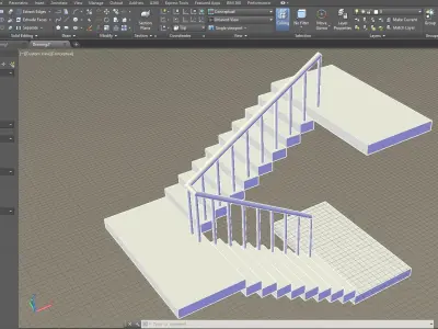 3d autocad 2013  stair 3D model