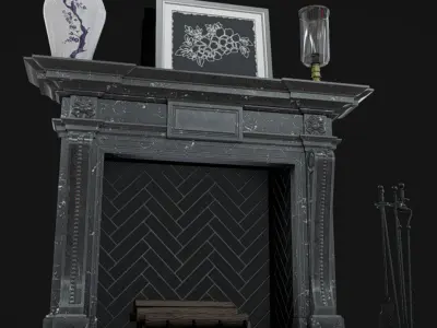 Fireplace 05 Low-poly 3D model