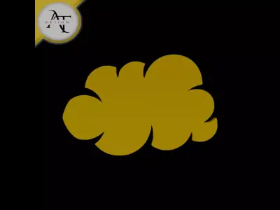 Simple Cloud Symbol - 2D Art Free 3D print model purchase