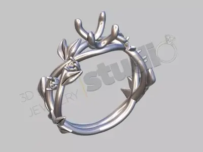 flower ring 3d model 3D print model