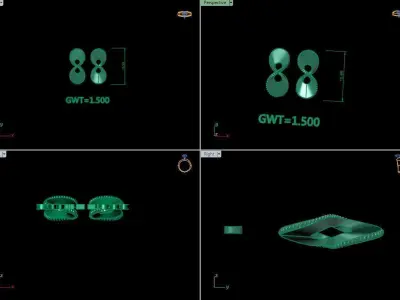 FASION EARING 3D model 5