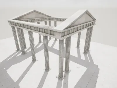 Roman Temple Low-poly 3D model buy