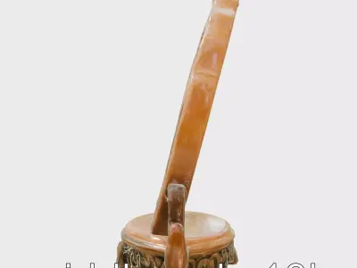 Intricately Carved Asian Tea Holder Stand with Dragon Motif Low-poly 3D model