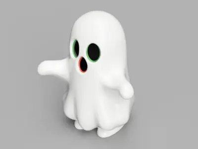 Cute Cartoon Ghost Free 3D print model