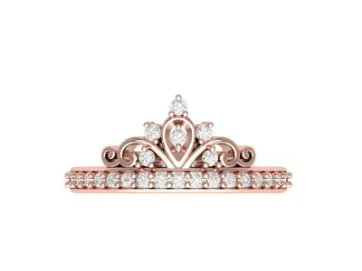Crown Diamond Ring  3D print model