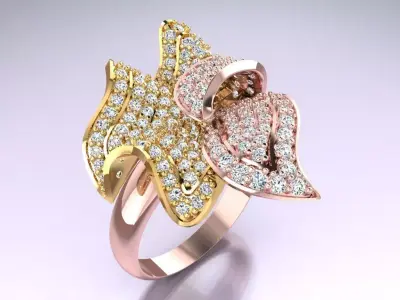 Leaf  Ring - N3207 3D print model