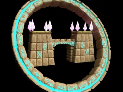 Asset Ancient Temple Low-poly Low-poly 3D model